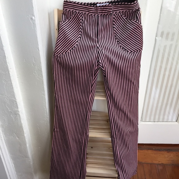 velvet striped pants